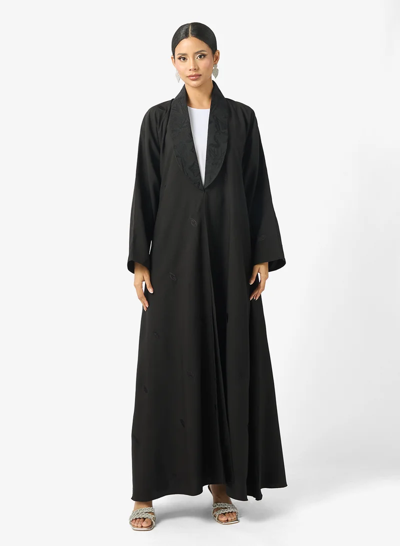hayas closet Button Detailed Flared Sleeve Abaya