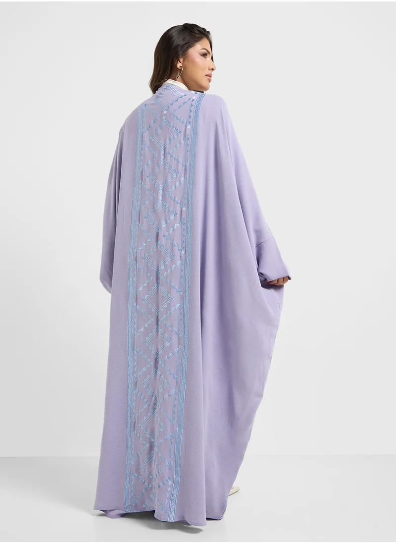 هيا كلوزيت Button Detailed Flared Sleeve Abaya