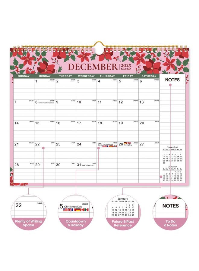 Taja 2026 Calendar, 21-Month Wall Calendar Runs from Oct 2025 to Jun 2027, 11.5" x 14.7",Large Monthly Calendar with Twin-Wire Binding, Perfect for Home or Office -Twilight Petals - Image 2