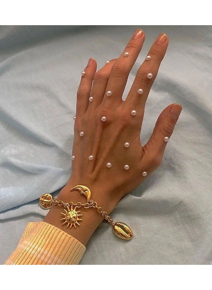 Self Adhesive Pearl Stickers,White Pearls Gems for Eyes Face Nail Temporary Tattoo Gems Jewelry DIY Crafts - Image 3