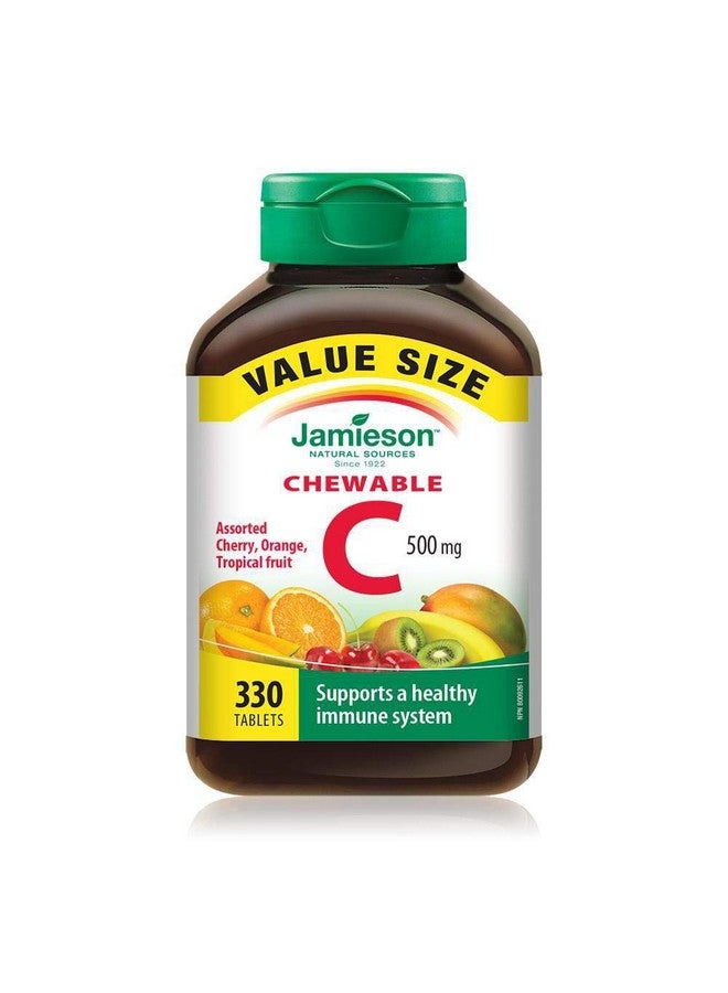 Jamieson Chewable Vitamin C Assorted Cherry Orange Tropical Fruit 500Mg 330 Delicious Chewable - Image 1