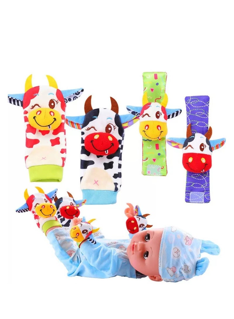 Lamaze 4-Piece Infant Socks And Wrist Rattles Toy Set For Kids - Image 1