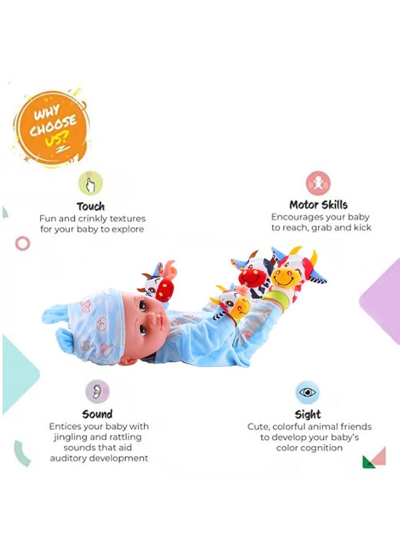Lamaze 4-Piece Infant Socks And Wrist Rattles Toy Set For Kids - Image 3