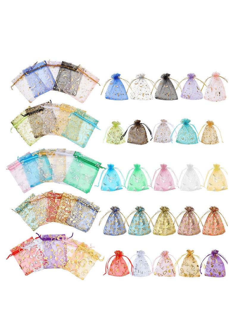 Small Mesh Jewellery Bag, Random Organza Gift Bags, Multicolour Wedding Favour Gift Bags Pouches, for Wedding, Birthday, Anniversary,Candy Bags,Jewelry bag - Image 1