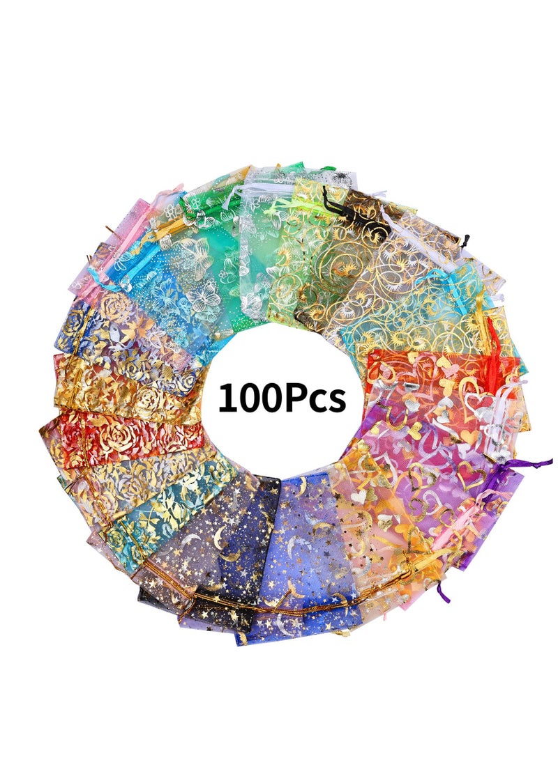 Small Mesh Jewellery Bag, Random Organza Gift Bags, Multicolour Wedding Favour Gift Bags Pouches, for Wedding, Birthday, Anniversary,Candy Bags,Jewelry bag - Image 2