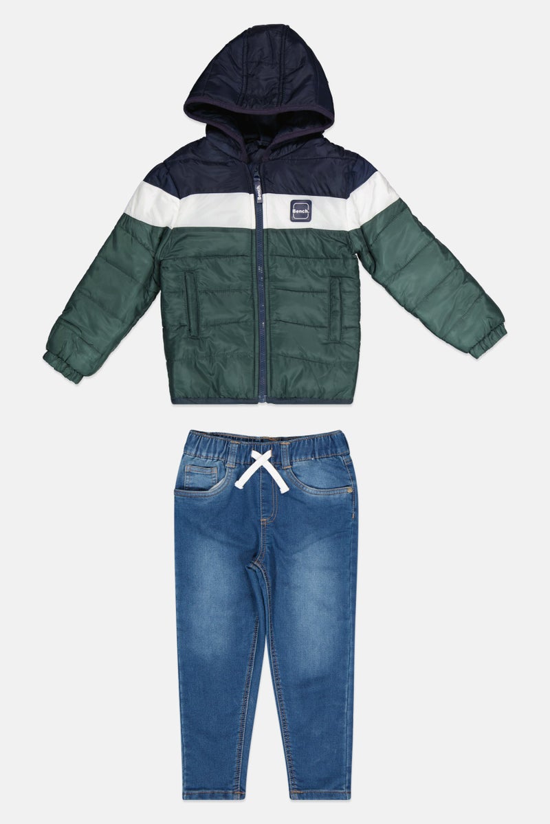 Bench Toddlers Boy 3 Piece Brand Logo Puffer Jacket Set, Multicolor - Image 5