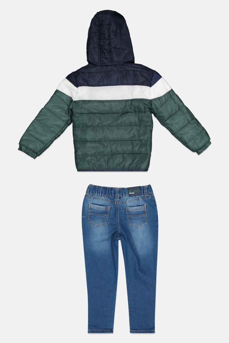 Bench Toddlers Boy 3 Piece Brand Logo Puffer Jacket Set, Multicolor - Image 3