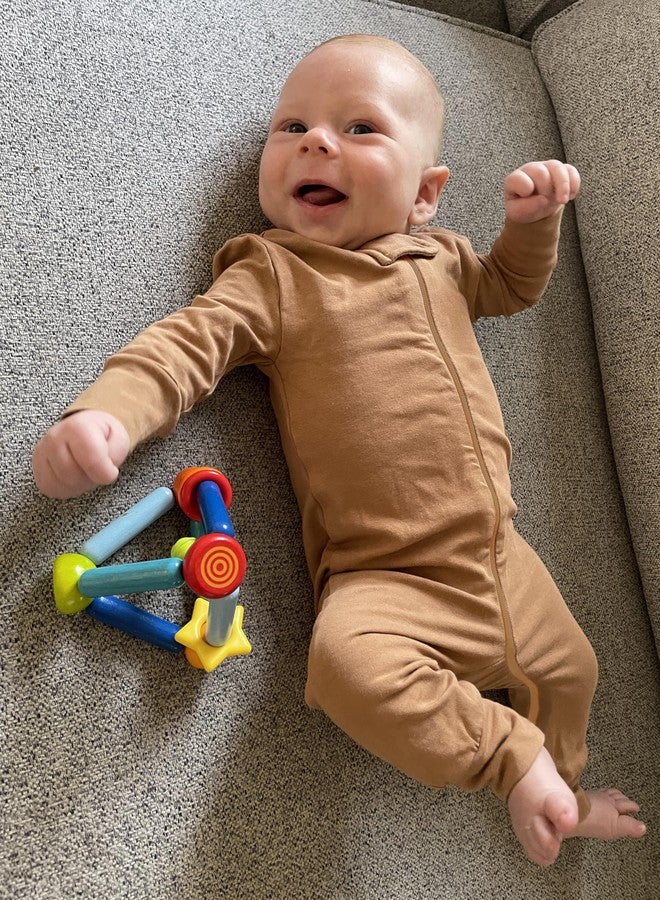 Owlivia Rayon Made from Bamboo Baby Footless Pajamas, Boys and Girls Zip up Sleep and Play, Long-Sleeve Coveralls(6-12 Months,Camels) - Image 3