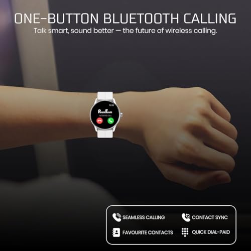 PunnkFunnk Glavito Round Dial Smartwatch 1.49" AMOLED Display, 100+ Sports Modes, IP67, Health Tracking, Bluetooth Calling, Crown Control, 100+ Watch Faces for Men & Women (Magnetic White) - Image 3