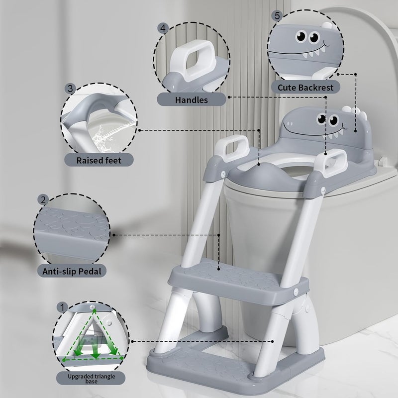 AJVV Potty Training Seat for Toddlers with Step Stool and Anti-Slip Pad - Image 4