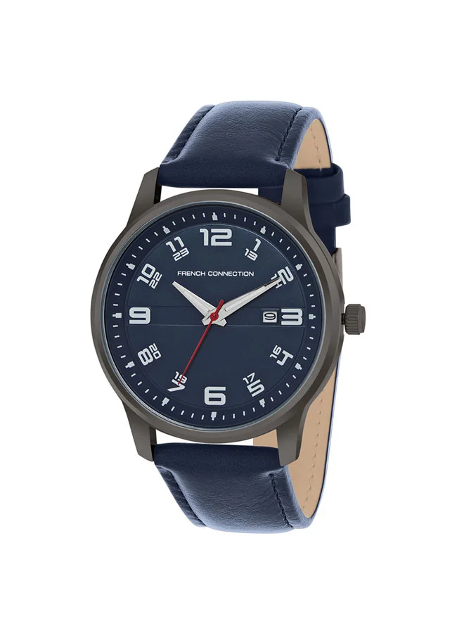French Connection 43mm Men's Quartz Watch with Gun Dial
