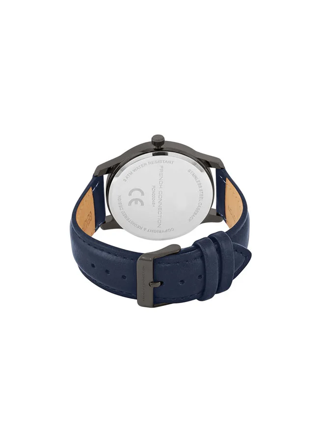 French Connection 43mm Men's Quartz Watch with Gun Dial