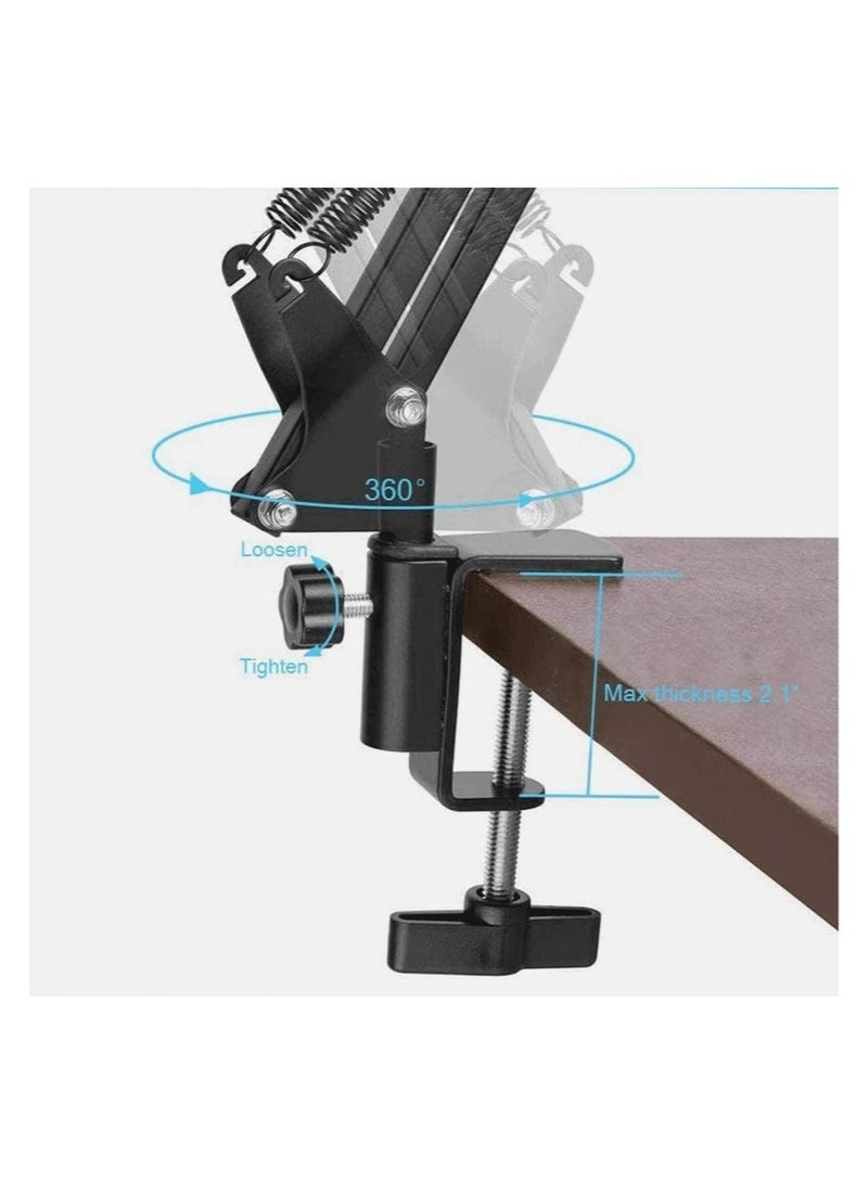 Lynacz Original Foldable Microphone Arm Stand | 360° Rotatable Adjustable Mic Boom Arm Bracket | Space-Saving Microphone Holder for Gaming, Podcasting, Streaming, Voice Recording & Studio Use - Image 4