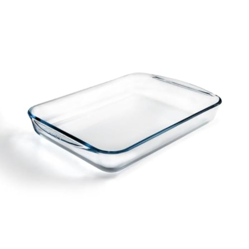 Essentials Rectangular Glass Roaster 3.7L Borosilicate Oven, Microwave and Freezer Safe Baking Dish with Ergonomic Handles, Heat Resistant and Scratch Proof Roaster - Image 1