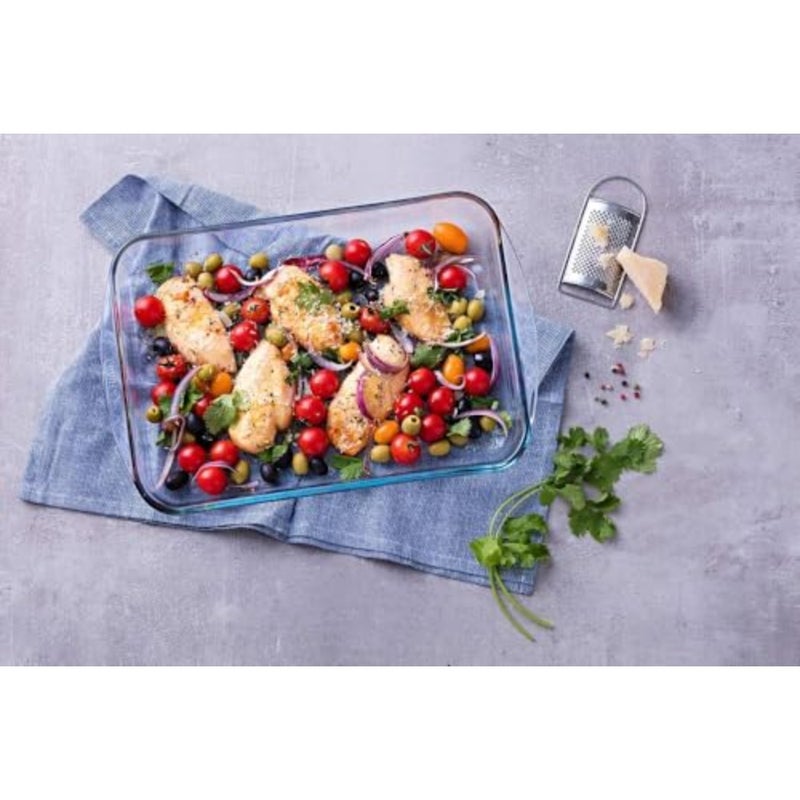 Essentials Rectangular Glass Roaster 3.7L Borosilicate Oven, Microwave and Freezer Safe Baking Dish with Ergonomic Handles, Heat Resistant and Scratch Proof Roaster - Image 5