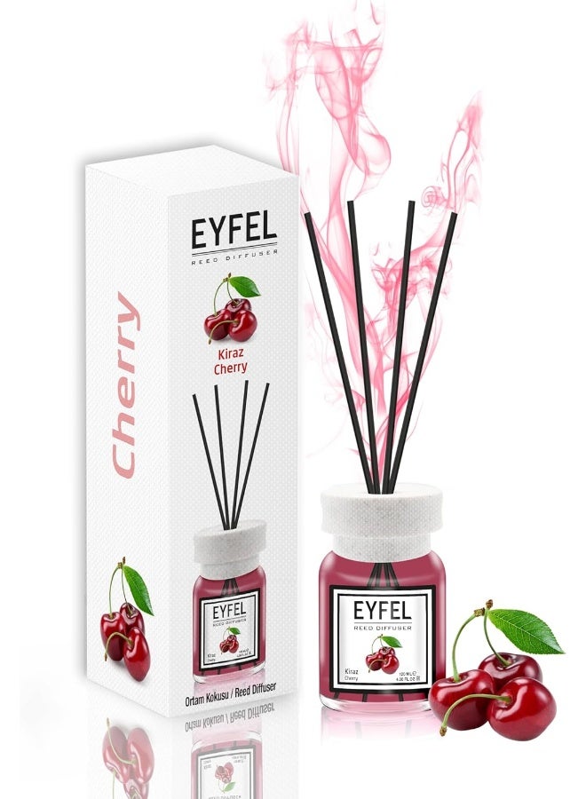 EYFEL Reed Diffusers for Home – Cherry Reed Diffuser Set 4.00 fl oz Oil Diffuser Sticks - Image 1