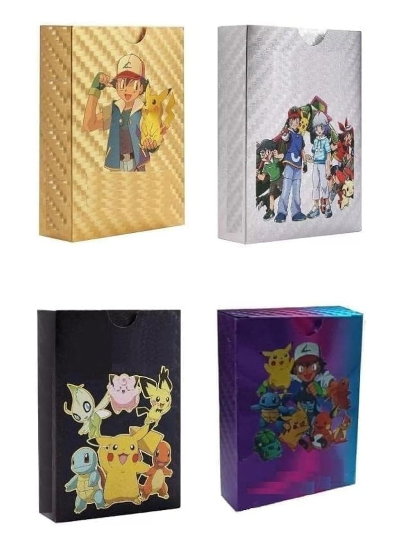 ذهبي + أسود + فضي + قوس قزح من رقائق البوكيمون، بطاقات متنوعة، TCG Deck Box - بطاقات سلسلة V، بطاقات ذهبية نادرة Vmax GX وبطاقة غامضة نادرة شائعة... (ذهبي + أسود + فضي + قوس قزح) - Image 1