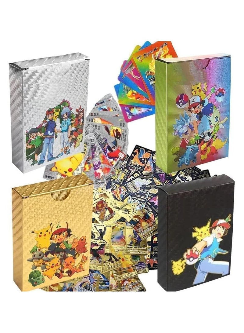ذهبي + أسود + فضي + قوس قزح من رقائق البوكيمون، بطاقات متنوعة، TCG Deck Box - بطاقات سلسلة V، بطاقات ذهبية نادرة Vmax GX وبطاقة غامضة نادرة شائعة... (ذهبي + أسود + فضي + قوس قزح) - Image 2