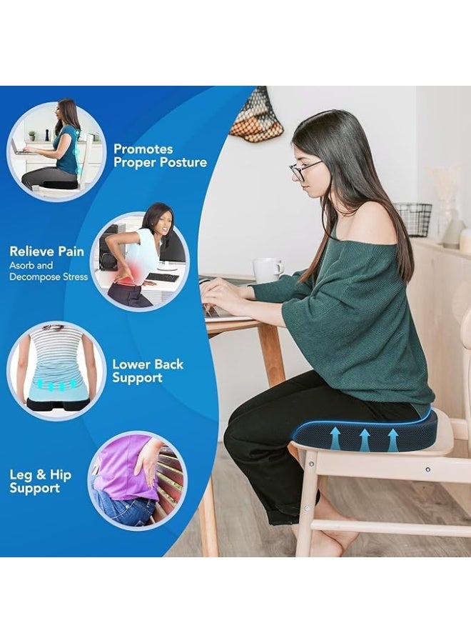 Memory Foam Lumbar Support Pillow and Seat Cushion Set – Ergonomic Office Chair & Car Seat Back Support for Long Sitting Comfort - Image 4