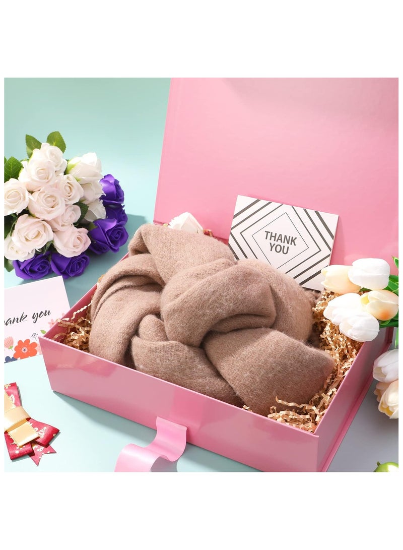 دان كولين علبة هدايا عالية الجودة ، شريط الشريط الوردي ، علبة هدايا مع غطاء قابل للطي ، مناسبة للأعياد ، عيد ميلاد ، ذكرى 29 * 22 * 10 سم - Image 3