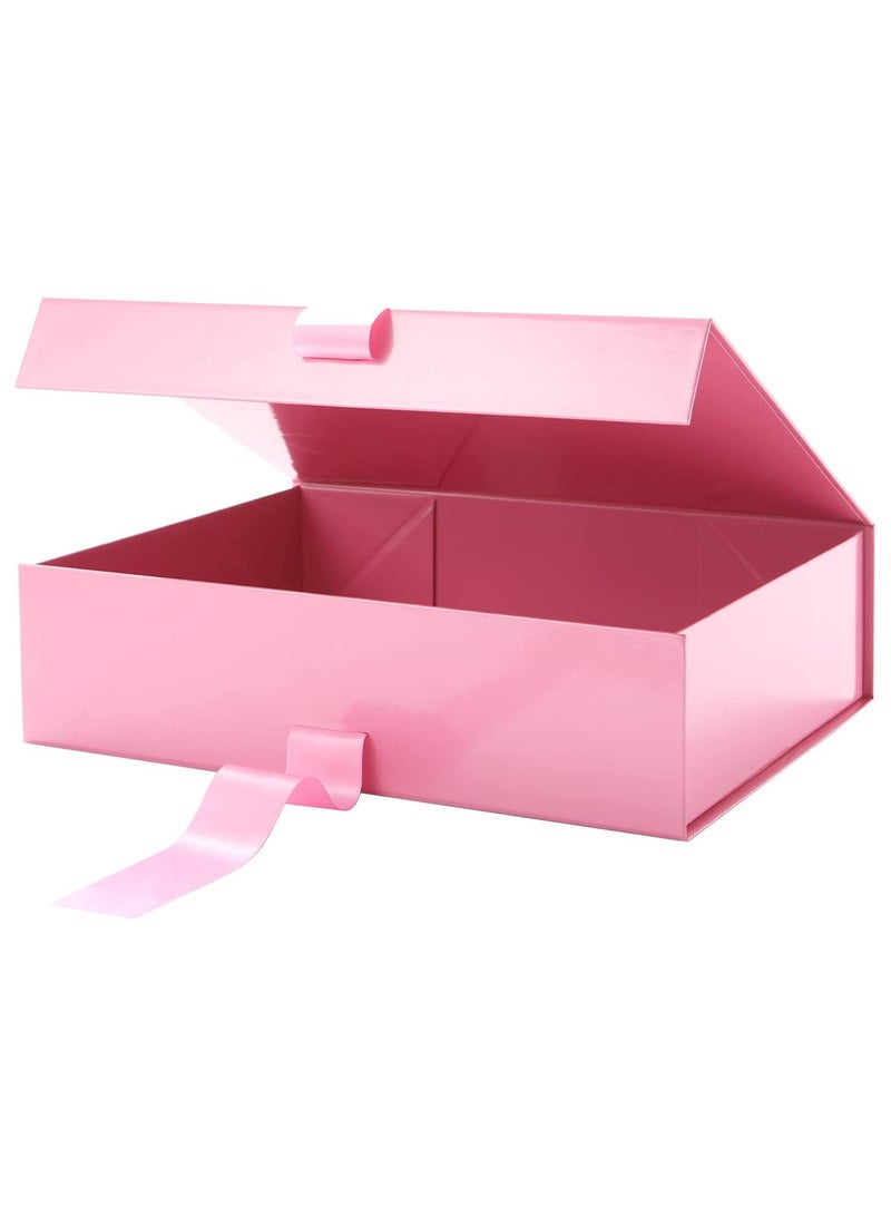دان كولين علبة هدايا عالية الجودة ، شريط الشريط الوردي ، علبة هدايا مع غطاء قابل للطي ، مناسبة للأعياد ، عيد ميلاد ، ذكرى 29 * 22 * 10 سم - Image 4