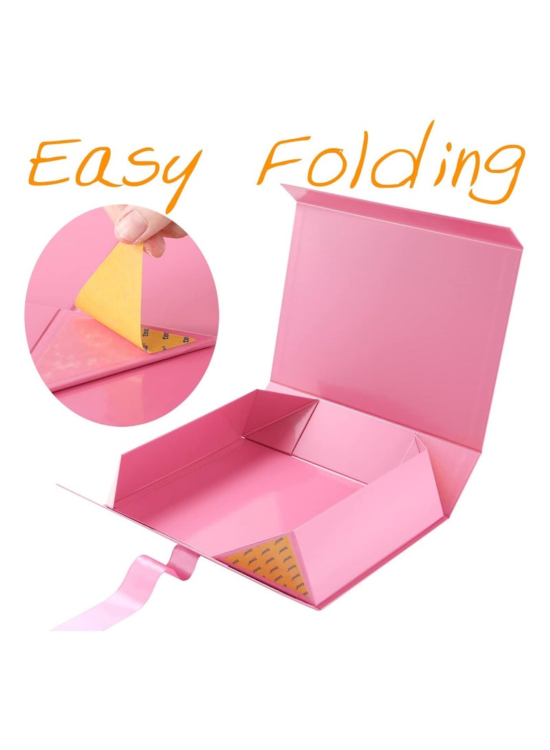 دان كولين علبة هدايا عالية الجودة ، شريط الشريط الوردي ، علبة هدايا مع غطاء قابل للطي ، مناسبة للأعياد ، عيد ميلاد ، ذكرى 29 * 22 * 10 سم - Image 5
