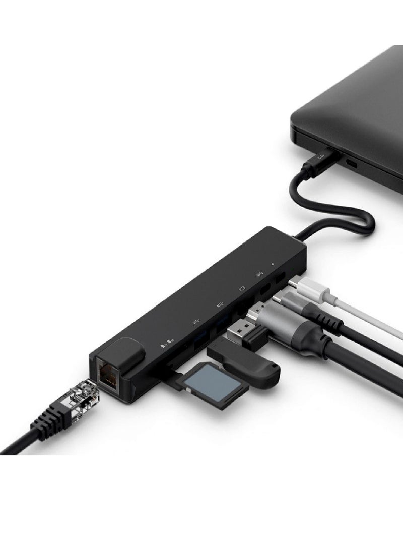 PROTECT 8-in-1 USB-C Hub | Multiport Adapter | 4K HDMI | 5Gbps | Fast Charging | Space Grey | Model: USBH8-1 - Image 2