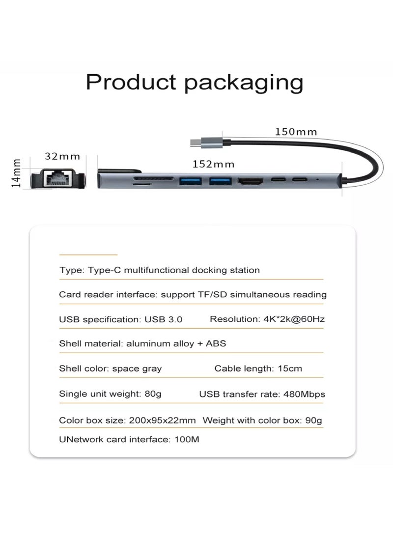 PROTECT 8-in-1 USB-C Hub | Multiport Adapter | 4K HDMI | 5Gbps | Fast Charging | Space Grey | Model: USBH8-1 - Image 5