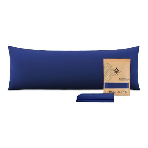 DOWNSTORIA Body Pillow Cover, Ultra Soft Microfiber Long Pillowcase, Envelope Closure Large Pillow Cases 20x54 inch (Navy Blue) - Image 1