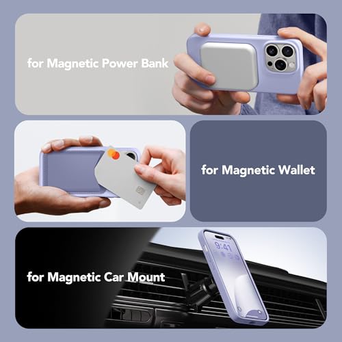GONEZ Magnetic for iPhone 14 Pro Case, [Compatible with MagSafe] Anti-Scratch Microfiber Lining & Screen Protector, Shockproof Slim Phone Silicone Cover 6.1 inch, Lilac - Image 3