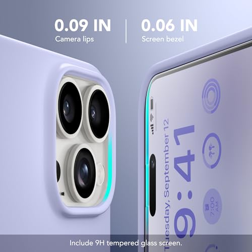 GONEZ Magnetic for iPhone 14 Pro Case, [Compatible with MagSafe] Anti-Scratch Microfiber Lining & Screen Protector, Shockproof Slim Phone Silicone Cover 6.1 inch, Lilac - Image 5
