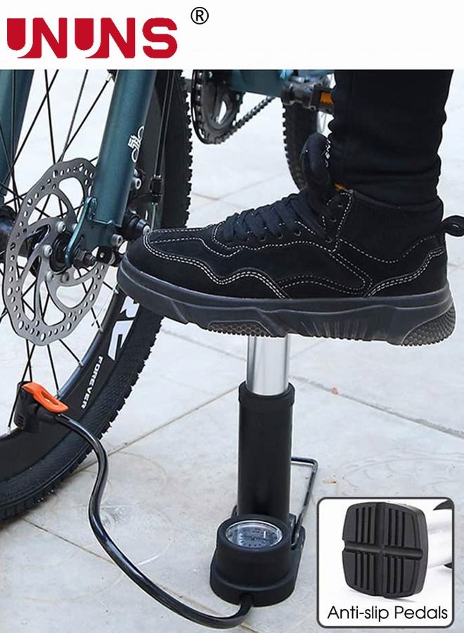 UNUNS Household Hand Pump Bike with Gauge Foot - Portable Bicycle Tire 160 PSI Air Multi-function Home for Basketball/Football/Motorcycles/Car - Image 5