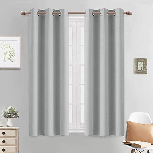 Yakamok Blackout Curtains Room Darkening Thermal Insulated with Grommet Window Curtain for Bedroom 38 x 54 inchLight Grey 2 Panels