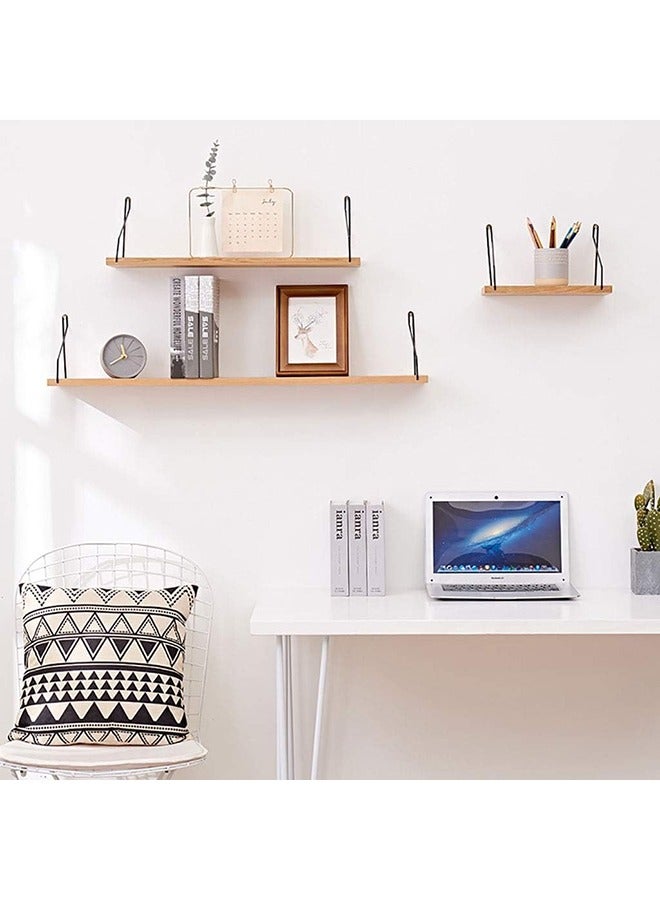 3-Piece Wall Floating Shelf,Wooden Wall Mounted Storage Shelf,Bedroom Kitchen Bookshelf,Easy to Install, Suitable for Storing Books/Vases Hanging Pictures/Food Cans(30+40+50cm)