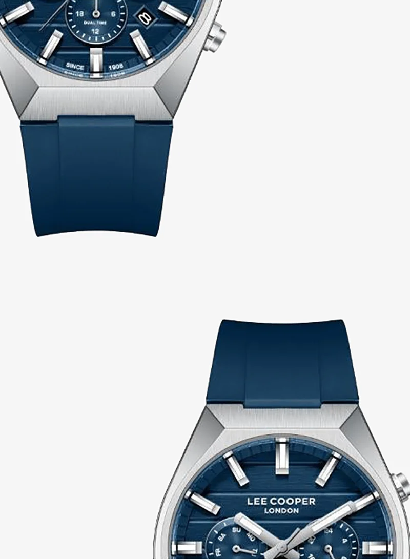 Lee Cooper Dark Blue Men's Silicone MULTIFUNCTION Watch LC08388.399 - 41 mm for Men | Best Price UAE