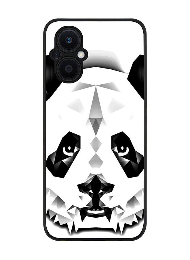 Stylizedd Rugged Black edge case for Oppo Reno7 Z  Slim fit Soft Case Flexible Rubber Edges Anti Drop TPU Gel Thin Cover - Poly Panda - Image 1