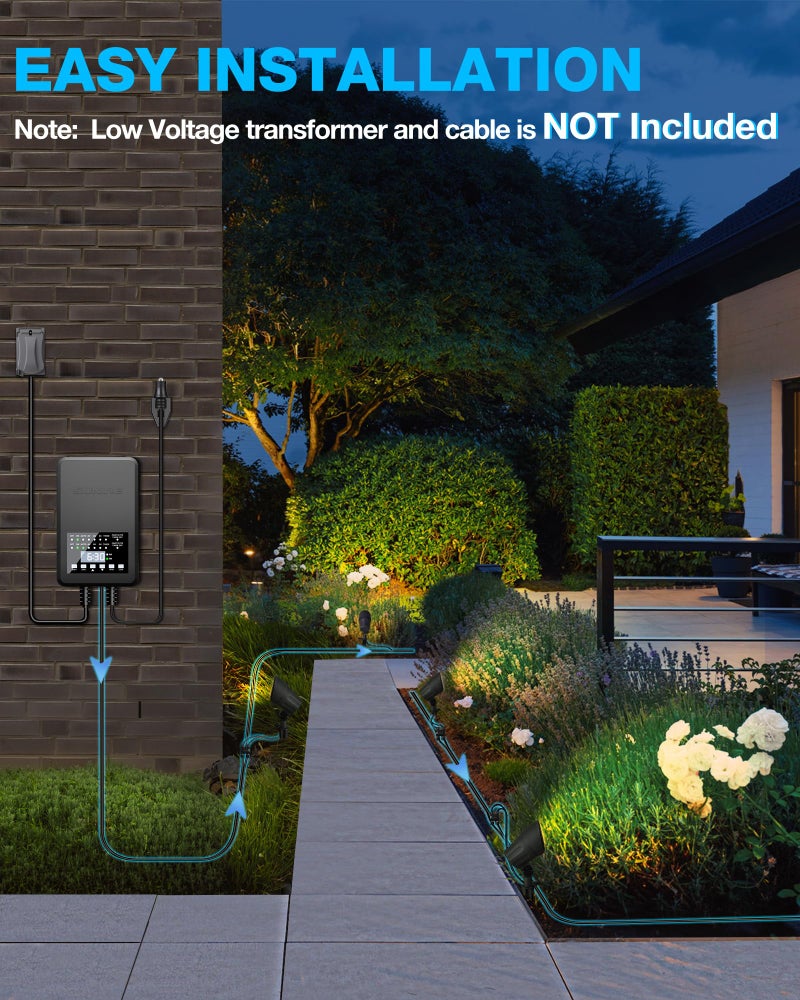 SUNVIE 6W Low Voltage Landscape Lighting LED Landscaping Lights Warm White Low Voltage Lighting Waterproof Landscape Spotlights with Connectors Spot Lights Outdoor for Tree Wall Pathway Yard, 4 Pack - Image 4