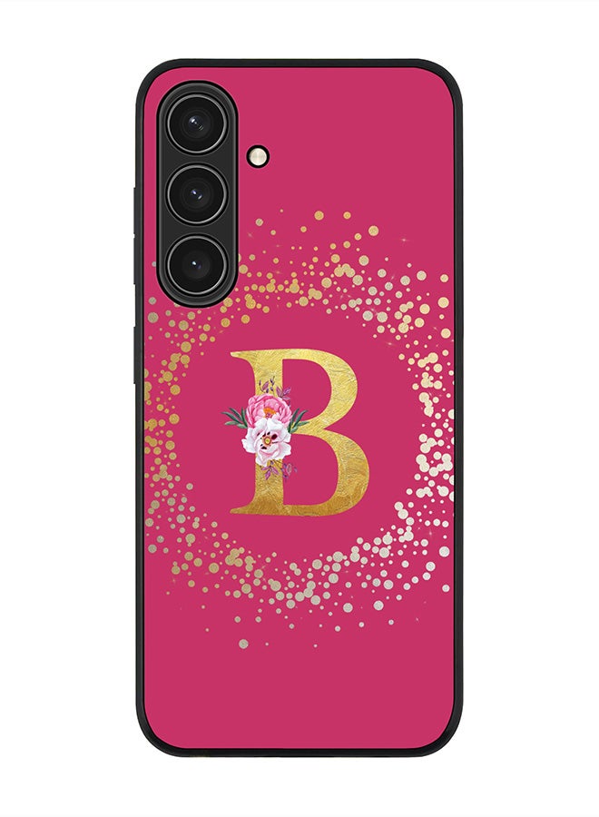 Stylizedd For Samsung Galaxy S25+ / S25 Plus 5G Case,Slim fit Camera Protection, Shockproof Thin Phone cover  - Custom Monogram Floral - B ( Deep Pink ) - Image 1