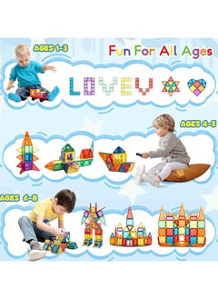TOMSHOO Magnetic Tiles for Kids 100pcs Magnetic Building Blocks Stronger 3D Magnet Building Tiles Set Toys for 4-8 Year Old Boys Girls Educational Birthday Gifts for Kids Toddlers Age 3+  - Image 2