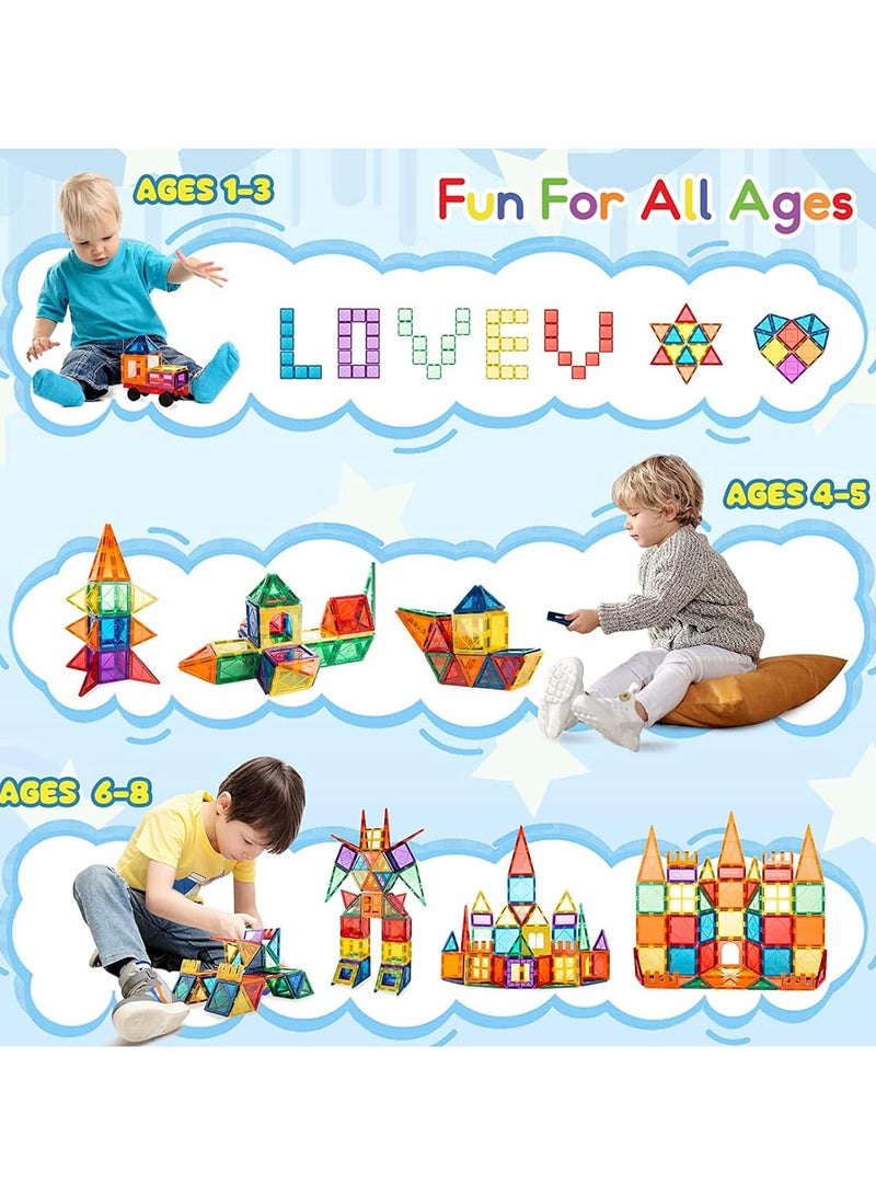 TOMSHOO بلاط مغناطيسي للأطفال 100 قطعة كتل بناء مغناطيسية أقوى مجموعة بلاط بناء مغناطيسي ثلاثي الأبعاد ألعاب للأطفال من 4-8 سنوات هدايا تعليمية لعيد الميلاد للأطفال الصغار من عمر 3 سنوات وما فوق - Image 2