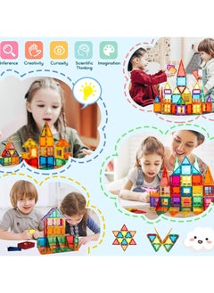 TOMSHOO Magnetic Tiles for Kids 100pcs Magnetic Building Blocks Stronger 3D Magnet Building Tiles Set Toys for 4-8 Year Old Boys Girls Educational Birthday Gifts for Kids Toddlers Age 3+  - Image 3