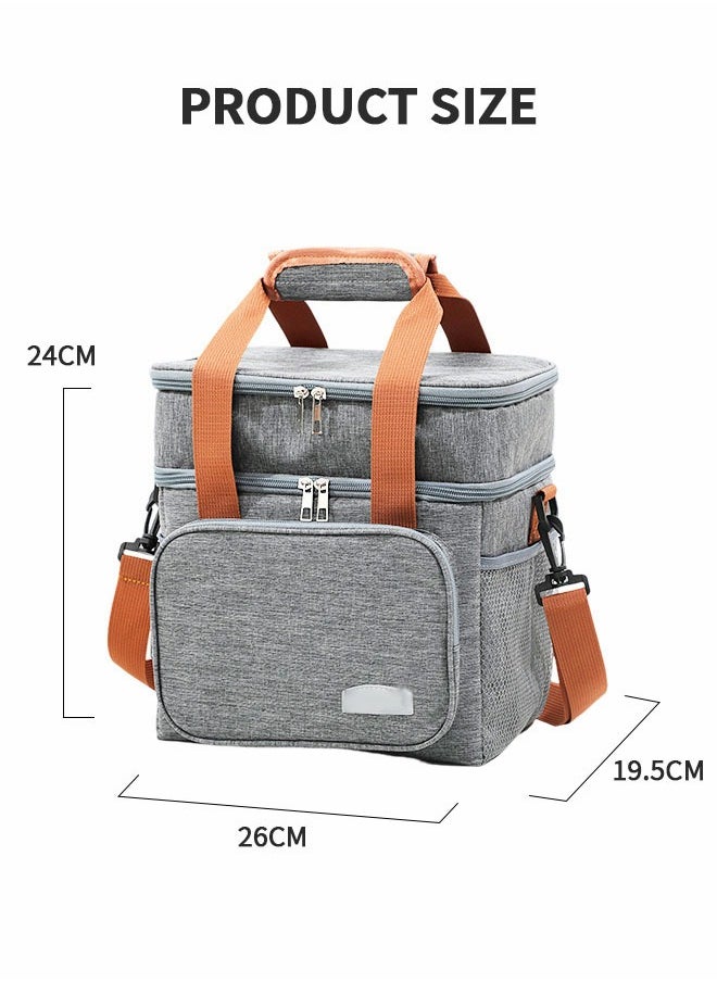 GROIC - Portable Picnic Basket, Large Capacity Lunch Bag, Picnic Cooler Bag Insulated Picnic Basket, Picnic Cooler, Oxford Cloth Portable Outdoor Picnic Bag, Picnic Supplies, Camping Accessories - Image 1