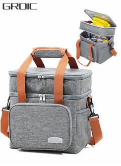 GROIC Portable Picnic Basket, Large Capacity Lunch Bag, Picnic Cooler Bag Insulated Picnic Basket, Picnic Cooler, Oxford Cloth Portable Outdoor Picnic Bag, Picnic Supplies, Camping Accessories  - Image 1