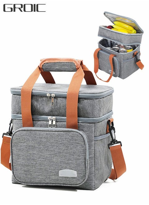 Portable Picnic Basket, Large Capacity Lunch Bag, Picnic Cooler Bag Insulated Picnic Basket, Picnic Cooler, Oxford Cloth Portable Outdoor Picnic Bag, Picnic Supplies, Camping Accessories