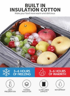 GROIC Portable Picnic Basket, Large Capacity Lunch Bag, Picnic Cooler Bag Insulated Picnic Basket, Picnic Cooler, Oxford Cloth Portable Outdoor Picnic Bag, Picnic Supplies, Camping Accessories  - Image 4