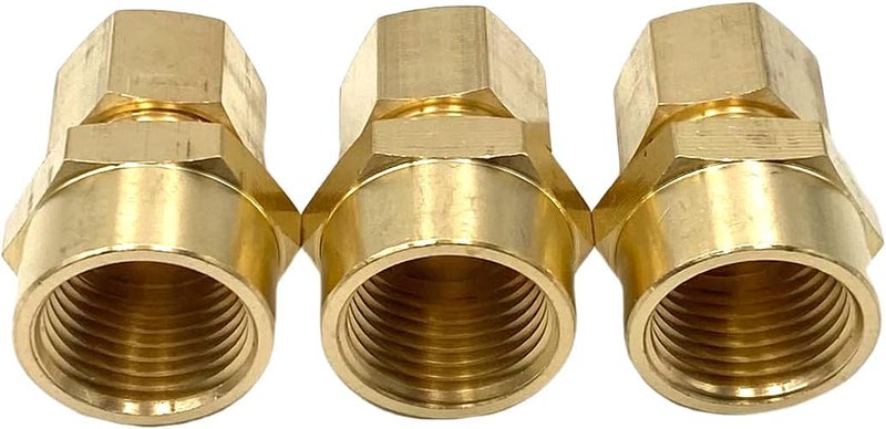 Bumugufu 3 Pcs Brass Compression Union Connector, 1/2" Tube OD to 1/2" Female NPT Compression Tube Fitting for Oil, Gas, and Non-potable Water - Image 1