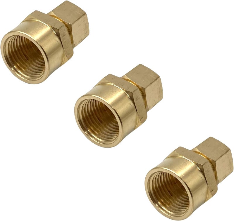 Bumugufu 3 Pcs Brass Compression Union Connector, 1/2" Tube OD to 1/2" Female NPT Compression Tube Fitting for Oil, Gas, and Non-potable Water - Image 4