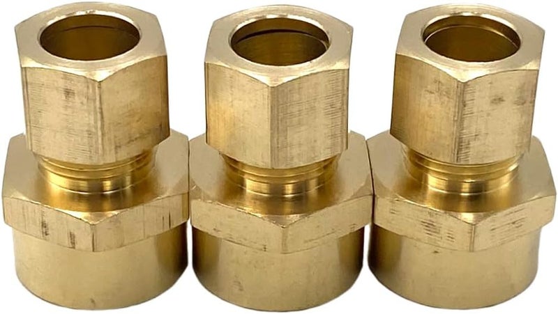 Bumugufu 3 Pcs Brass Compression Union Connector, 1/2" Tube OD to 1/2" Female NPT Compression Tube Fitting for Oil, Gas, and Non-potable Water - Image 3