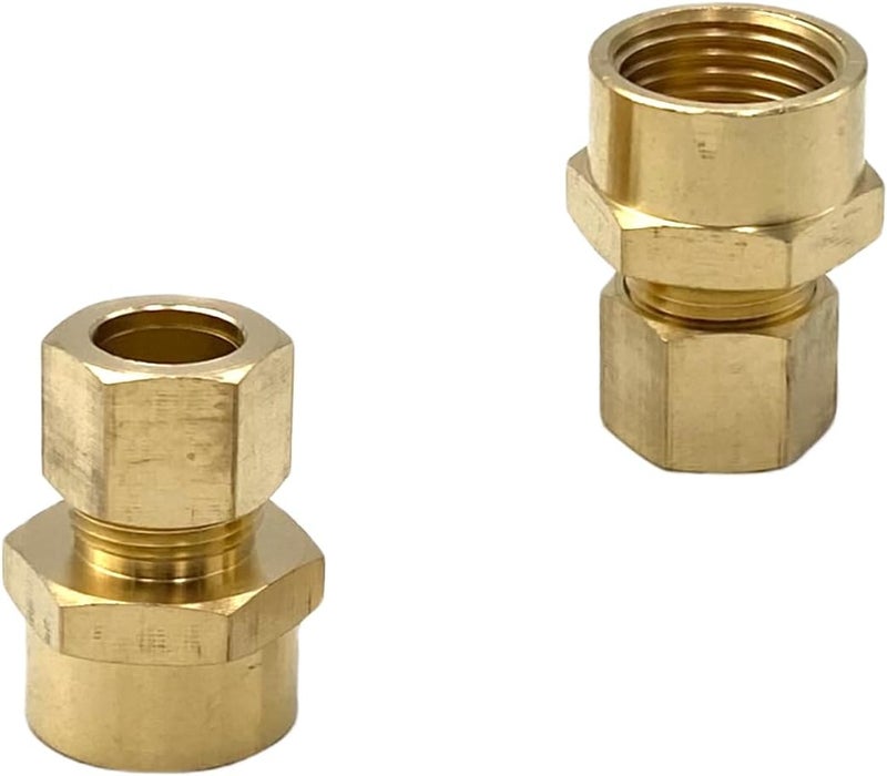 Bumugufu 3 Pcs Brass Compression Union Connector, 1/2" Tube OD to 1/2" Female NPT Compression Tube Fitting for Oil, Gas, and Non-potable Water - Image 5