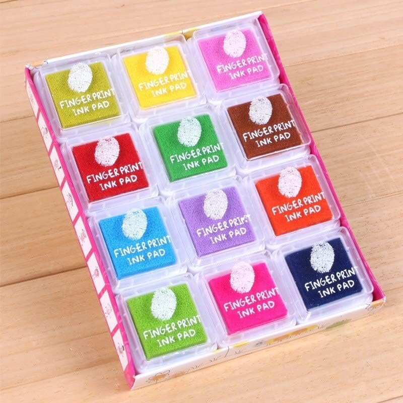 deziine DEZIINEFx 12pcs Ink pad Stamp Coloured Printing Art Craft ScrapBooking Craft Stamp Pad DIY Color for Rubber Stamps  - Image 2